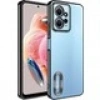 Case 4U Xiaomi Redmi Note 12 4g Kılıf Kamera Lens Korumalı Şeffaf Renkli Logo Gösteren Parlak Omega Kapak Siyah