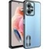 Case 4U Xiaomi Redmi Note 12 4g Kılıf Kamera Lens Korumalı Şeffaf Renkli Logo Gösteren Parlak Omega Kapak Siyah