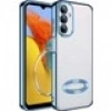 Case 4U Xiaomi Redmi Note 12 Pro 4g Kılıf Kamera Lens Korumalı Şeffaf Renkli Logo Gösteren Parlak Omega Kapak Lila