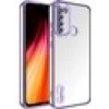 Case 4U Xiaomi Redmi Note 8 Kılıf Kamera Lens Korumalı Şeffaf Renkli Logo Gösteren Parlak Omega Kapak Lila