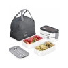 Çelik Bölmeli Lunch Box Seti, Sızdırmaz ve Isı Yalıtımlı Çanta ile