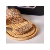 Çelik Ekmek Kutusu ve Bambu Kesme Tahtası - 33,5 x 17,5 x 12,8 cm