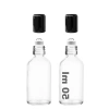 Çelik Roll On Şişesi, 50 ml Kapasite, 2 Adet, Siyah Kapaklı