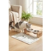 Çift Kaseli Pet Mama Kabı, Ahşap Stand, Paspas Hediyeli