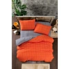 Çift Kişilik Nevresim Takımı, 4 Parça, 200x220 cm, Oranj Renk