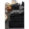 Çift Taraflı Lastikli Nevresim Takımı, 200 x 220 cm Boyutunda Gri ve Siyah Renk