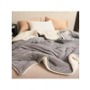 Çift Taraflı Sherpa Polar Battaniye (220 x 240 cm, Açık Gri)