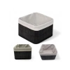 Çok Amaçlı Bambu Saklama Kutusu - Kare Organizer, 20x20x13 cm, Siyah