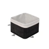 Çok Amaçlı Bambu Saklama Kutusu - Kare Organizer, 20x20x13 cm, Siyah