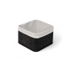 Çok Amaçlı Bambu Saklama Kutusu - Kare Organizer, 20x20x13 cm, Siyah