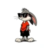 Çok Renkli 14x9,5 cm Bugs Bunny Sticker, Araba ve Laptop İçin