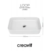 Creavit Loop Dikdörtgen Beyaz Deliksiz Lavabo 60 Cm LP060