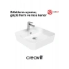 Creavit Loop Kare Beyaz Delikli Lavabo 45 Cm LP046