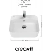 Creavit Loop Kare Beyaz Delikli Lavabo 45 Cm LP046