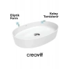 Creavit Loop Oval Beyaz Deliksiz Lavabo 70 Cm LP170