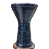 Darbuka Çömlek Alüminyum, Mavi Siyah Çatlak Desenli Tasarım