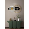 Dekoratif Metal Ahşap Duvar Saati, Gold Siyah, 40x70 cm