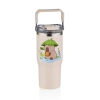 Diller 950ml Sevimli Kapibara Tumbler Pipetli/Pipetsiz Kullanım Kulplu Paslanmaz Çelik Capybara Termos
