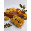 Doğal Balmumu ile Yapılmış 12 Adet Sarma Tealight Mum