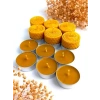 Doğal Balmumu Tealight Mum Seti, 12 Adet, Sarma