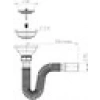 Donau Çöpmak Evye Sifonu Metal Vidalı Flex Gövde Ø 40-50 mm DONAU 331-300