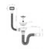 Donau Çöpmak Küvet Taşmalı Evye Sifonu Flex Gövde Ø 40-50 mm DONAU 331-310