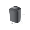 Döner kapaklı antrasit çöp kutusu, 40 LT