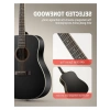 Dreadnought Akustik Gitar Seti, Siyah Renk Seçeneği