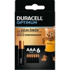 Duracell Optimum AAA Pil (6’lı paket), Alkalin Pil 1,5V, LR03 MX2400