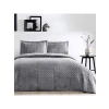 Düz Polyester Yatak Örtüsü Seti, Antrasit, Çift Kişilik