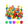 Eğitici Ahşap Küp Blok Seti, 1x1x1 cm Boyutunda 100 Adet Renkli Küp
