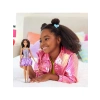 Esmer Barbie Bebek, Mor Metalik Elbise ve Aksesuarlar