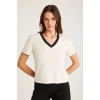 ETHIQUET CAMILLE Kadın Ekru T-Shirt