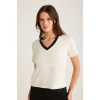 ETHIQUET CAMILLE Kadın Ekru T-Shirt