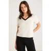 ETHIQUET CAMILLE Kadın Ekru T-Shirt