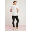 ETHIQUET Mabel Kadın 100% Pamuk V Yaka Yarım Kollu Örme Regular Fit Basıc Beyaz T-shirt