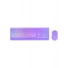 Everest KM-1500 Mor Kablosuz Rainbow Aydınlatmalı Q Multimedia Klavye + Mouse Set