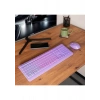 Everest KM-1500 Mor Kablosuz Rainbow Aydınlatmalı Q Multimedia Klavye + Mouse Set