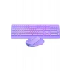 Everest KM-1500 Mor Kablosuz Rainbow Aydınlatmalı Q Multimedia Klavye + Mouse Set