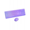 Everest KM-1500 Mor Kablosuz Rainbow Aydınlatmalı Q Multimedia Klavye + Mouse Set