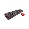 Everest Round KM-6282 Siyah Kırmızı Kablosuz QMultimedia Klavye + Mouse Set