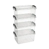 Kapaklı Şeffaf Saklama Kabı Seti, 4 Adet, 5 Lt, 31x20x14 cm