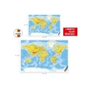 Fiziki Dünya Haritası Duvar Sticker, 70x105 cm Eğitici ve Bilgilendirici
