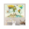 Fiziki Kreş için Eğitici Dünya Haritası Duvar Sticker, 70x105 cm