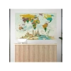 Fiziki Kreş için Eğitici Dünya Haritası Duvar Sticker, 70x105 cm