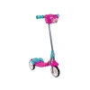 Frenli Sepetli Pembe Çocuk Scooter, 3 Tekerlekli Güvenli Tasarım