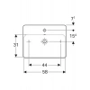 Geberit Variform Dikdörtgen Lavabo, Batarya Banklı - 500.780.01.2