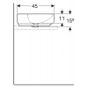 Geberit Variform Dikdörtgen Lavabo, Batarya Banklı - 500.780.01.2