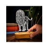 Geometrik Aslan Tasarımlı 3D LED Gece Lambası