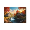 Geyikli Şelale Temalı 1000 Parça Puzzle, Eğlenceli Zeka Oyunu